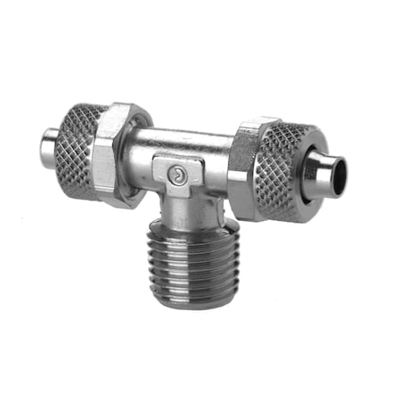 Camozzi #1410 8/6-1/4, Rapid Branch Tee Fitting, 8MM OD/6MM Id, R1/4 Threads 1410 8/6-1/4